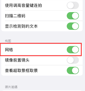 东光苹果手机维修网点分享iPhone如何开启九宫格构图功能